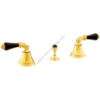 Bronces Mestre / Bidet Fittings / Three holes bidet set with Swarovski black crystal 058622.FN0.00