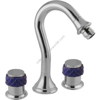 Bronces Mestre / Bidet Fittings / Three holes bidet set with blue porcelain 065521.A00.50