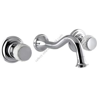 Bronces Mestre / Washbasin Fittings / Three holes wall basin set with white porcelain 065533.000.50