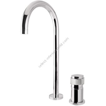 Bronces Mestre / Washbasin Fittings / Two holes single lever high basin mixer with decorated brass ring 071408.LP0.50