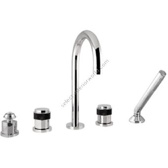 Bronces Mestre / Bath-shower fittings / Five holes bath set with black Swarovski 071416.HN0.50