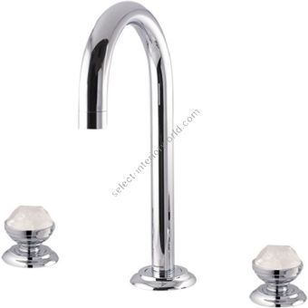Bronces Mestre / Washbasin Fittings / Three holes basin set with quartz stone 072201.QZ0.50