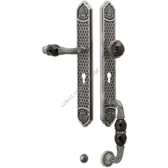 Bronces Mestre / Door Handles / Clasica set black Swarovski crystal keyhole europrofile 85mm 0J3007.SNZ85.71