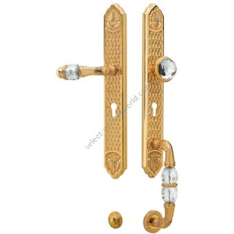Bronces Mestre / Door Handles / Clasica set with Swarovski crystal keyhole europrofile 85mm 0J3007.SZ85.01