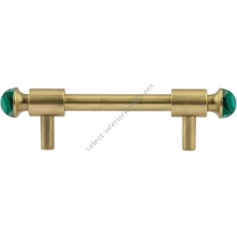 Bronces Mestre / Furniture Handles / Treasure Precious with malachite stone 96mm between centers 0T5000.ML96.30