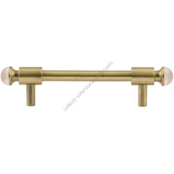 Bronces Mestre / Furniture Handles / Metropolis Precious with pink quartz stone 64mm between centers 0T5000.QTP128.30