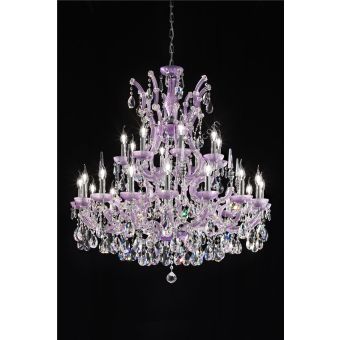 Italian Luxury Lighting / Chandeliers / Maria Theresa Lilac Satin 24 Lights 1055 024