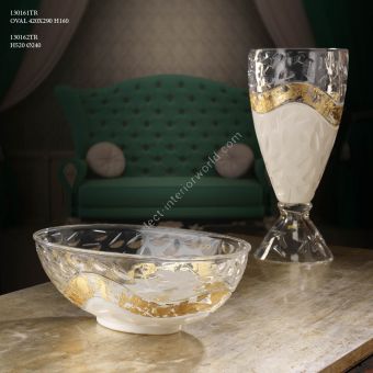 Italian Luxury Lighting / Vases /Crystal Vase 52 cm and Bowl 16 cm 130161TR