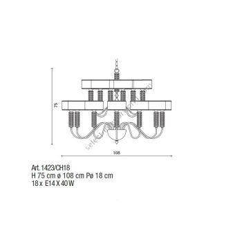 Il Paralume Marina / Chandelier / 1423/CH18