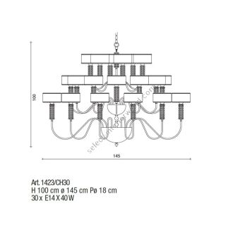 Il Paralume Marina / Chandelier / 1423/CH30