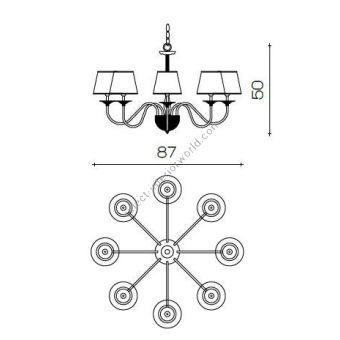 Il Paralume Marina / Chandelier / 1460/CH8