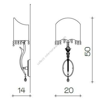 Il Paralume Marina / Wall Lamp / 1689/A1/V2