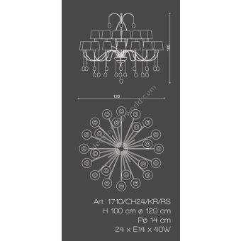 Il Paralume Marina / Chandelier / 1710/CH24/KR/RS