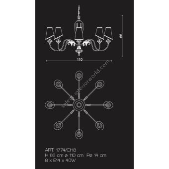 Il Paralume Marina / Chandelier / 1774/CH8