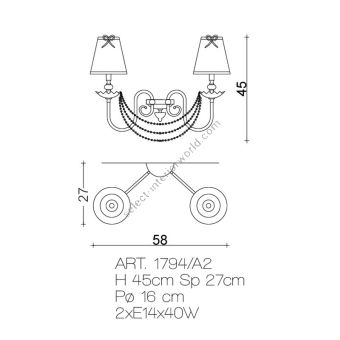 Il Paralume Marina / Wall Lamp / 1794/A2