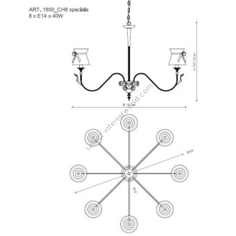 Il Paralume Marina / Chandelier / 1850/CH8