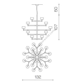 Il Paralume Marina / Chandelier / 2127/CH36/NL