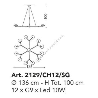 Il Paralume Marina / Chandelier / 2129/CH12/SG