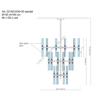 Il Paralume Marina / Chandelier / 2218/CH30+30
