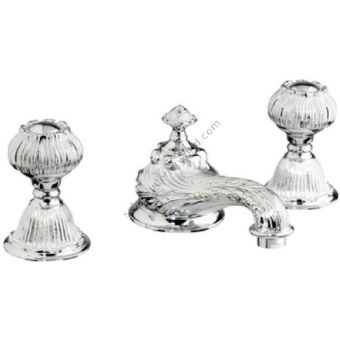 Bronces Mestre / Washbasin Fittings / Three holes basin set with click-clack water waste 230401.A030.50