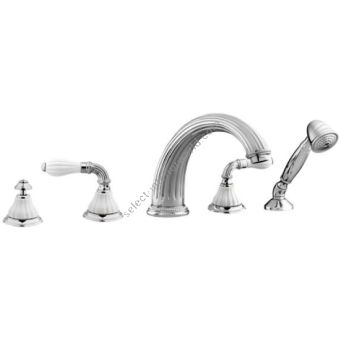 Bronces Mestre / Bath-Shower Fittings / Five holes bath set with porcelain 233516.0000.50