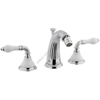 Bronces Mestre / Bidet Fittings / Three holes bidet set with porcelain twisted 233521.SL00.50