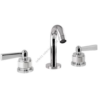 Bronces Mestre / Bidet Fittings / Three holes bidet set with handle and decorated brass ring 271021.PP0.50