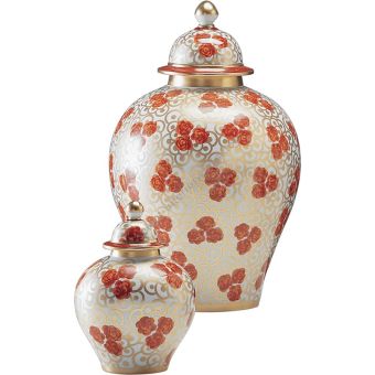 Le Porcellane / Vases with Lids / Potiche Rose Rosse 4018 4017 4016