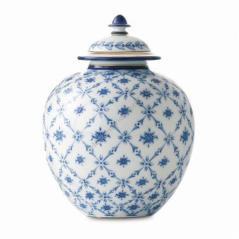 Le Porcellane / Vases with Lids / Potiche Rombi Fiori 5202 5201 5200