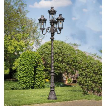 Lamp Post in Historical Style Made of Wrought Iron