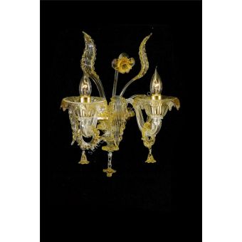 Italian Luxury Lighting / Wall Sconces / Venetian Amber 2-Light V6863 002WL