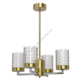 Linear Crystal Chandelier, Light Gold, 725 Quarzo by Italamp