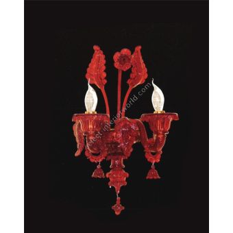 Italian Luxury Lighting / Wall Sconces / Venetian Red 2-Light V7413 002WL