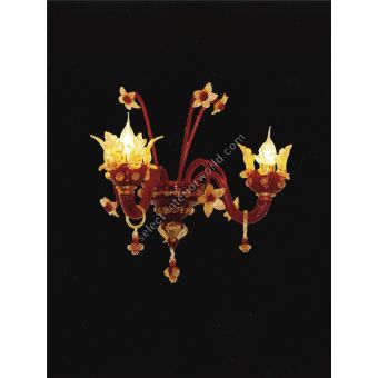 Italian Luxury Lighting / Wall Sconces / Venetian Red 2-Light V653 002WL