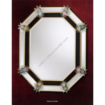 Italian Luxury Lighting / Wall Mirrors / Venetian Murano Glass Adorned With Flowers 810S