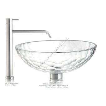 Il Paralume Marina / Washbasin handmade in clear Italian crystal / BA676