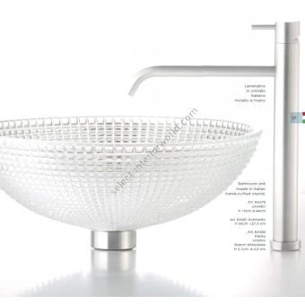 Il Paralume Marina / Washbasin handmade in clear Italian crystal / BA678