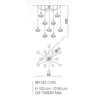 Il Paralume Marina / Chandelier / M112/L13