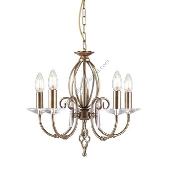 Elstead Lighting / Chandeliers / Aegean 5 Aged Brass