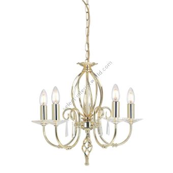 Elstead Lighting / Chandeliers / Aegean 5 Polished Brass