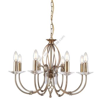 Elstead Lighting / Chandeliers / Aegean 8 Aged Brass