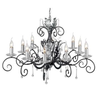 Elstead Lighting / Chandeliers / Amarilli 10 Black with Silver Patina