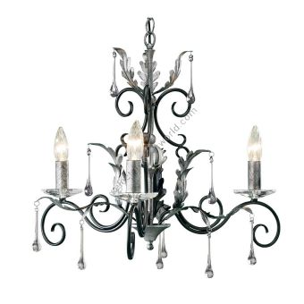 Elstead Lighting / Chandeliers / Amarilli 3 Black with Silver Patina