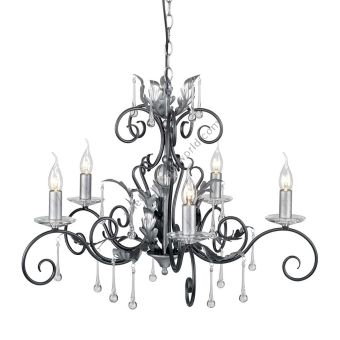 Elstead Lighting / Chandeliers / Amarilli 5 Black with Silver Patina