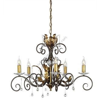 Elstead Lighting / Chandeliers / Amarilli 5 Bronze with Gold Patina