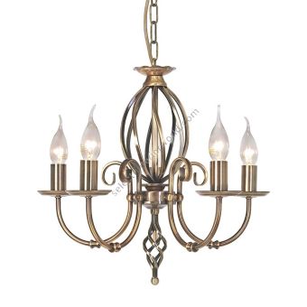 Elstead Lighting / Chandeliers / Artisan 5 Aged Brass