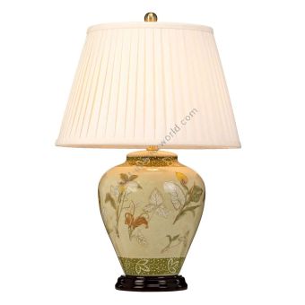 Elstead Lighting / Table Lamps / Arum 1 Cream Shade & Aged Brass