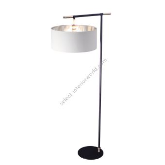 Elstead Lighting / Floor Lamps / Balance 1 Black & Polished Nickel with White Shade