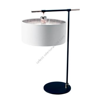 Elstead Lighting / Table Lamps / Balance 1 Black & Polished Nickel with White Shade