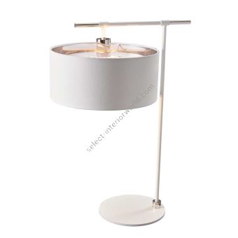 Elstead Lighting / Table Lamps / Balance 1 Light Table Lamp - White / Polished Nickel with White Shade